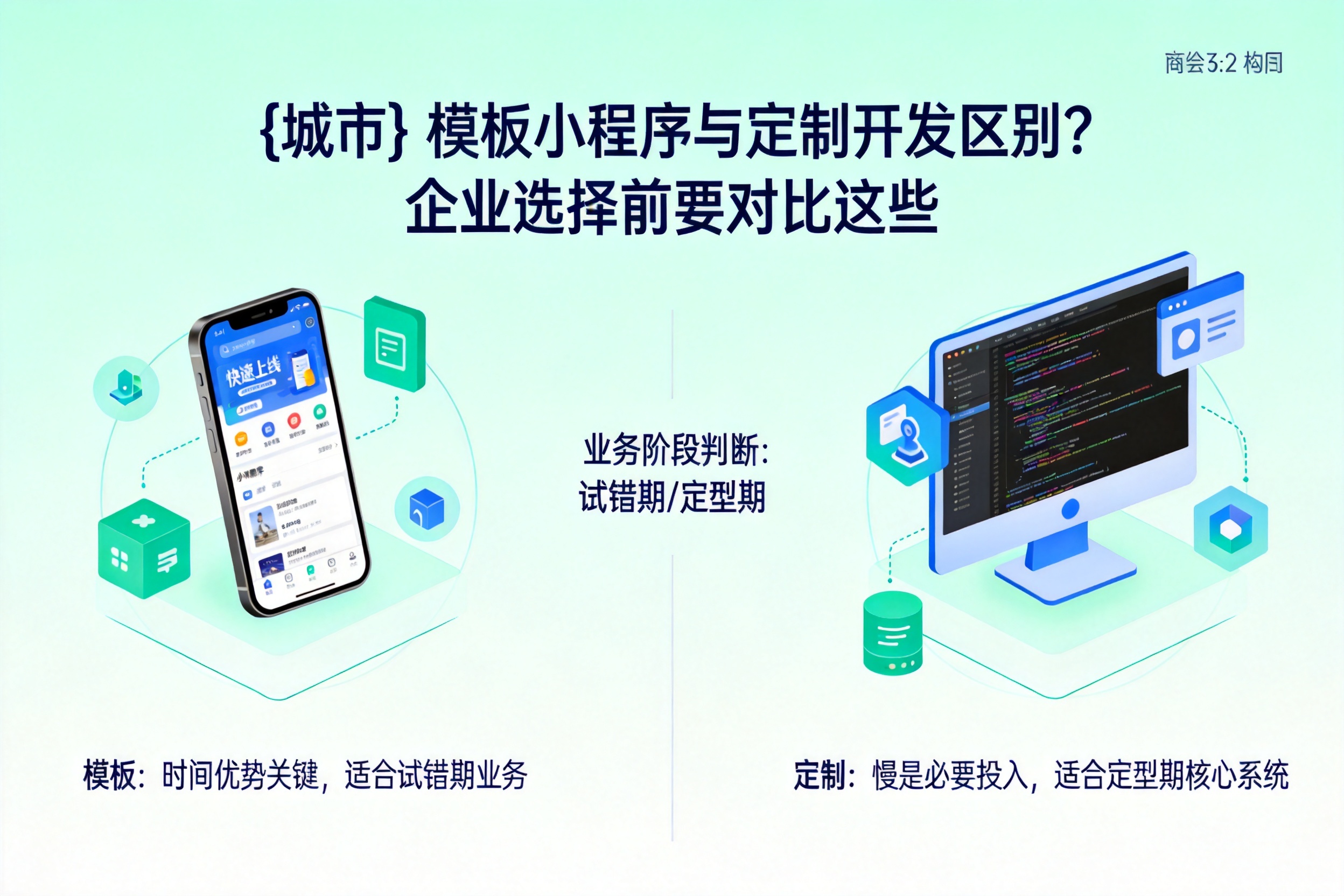 孝感模板小程序与定制开发区别？企业选择前要对比这些
